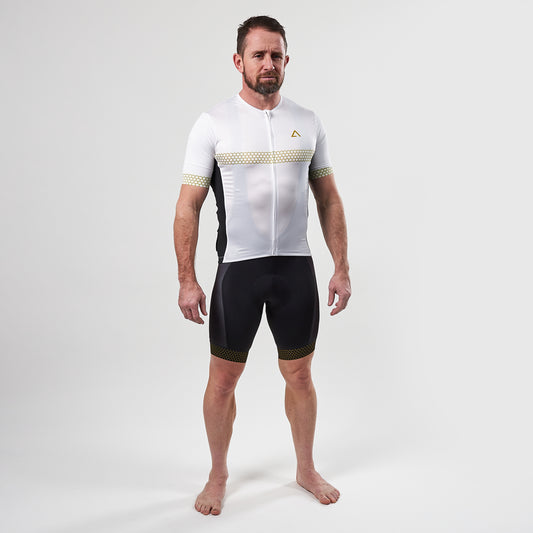 Men's Short Sleeve Cycling Jersey White